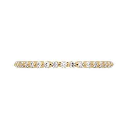 0.19 ct Round Cut Moissanite dainty Minimalist Stackable Arrow Half Eternity 14K / 18K Solid Yellow Gold everyday wedding band