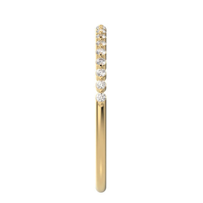0.19 ct Round Cut Moissanite dainty Minimalist Stackable Arrow Half Eternity 14K / 18K Solid Yellow Gold everyday wedding band