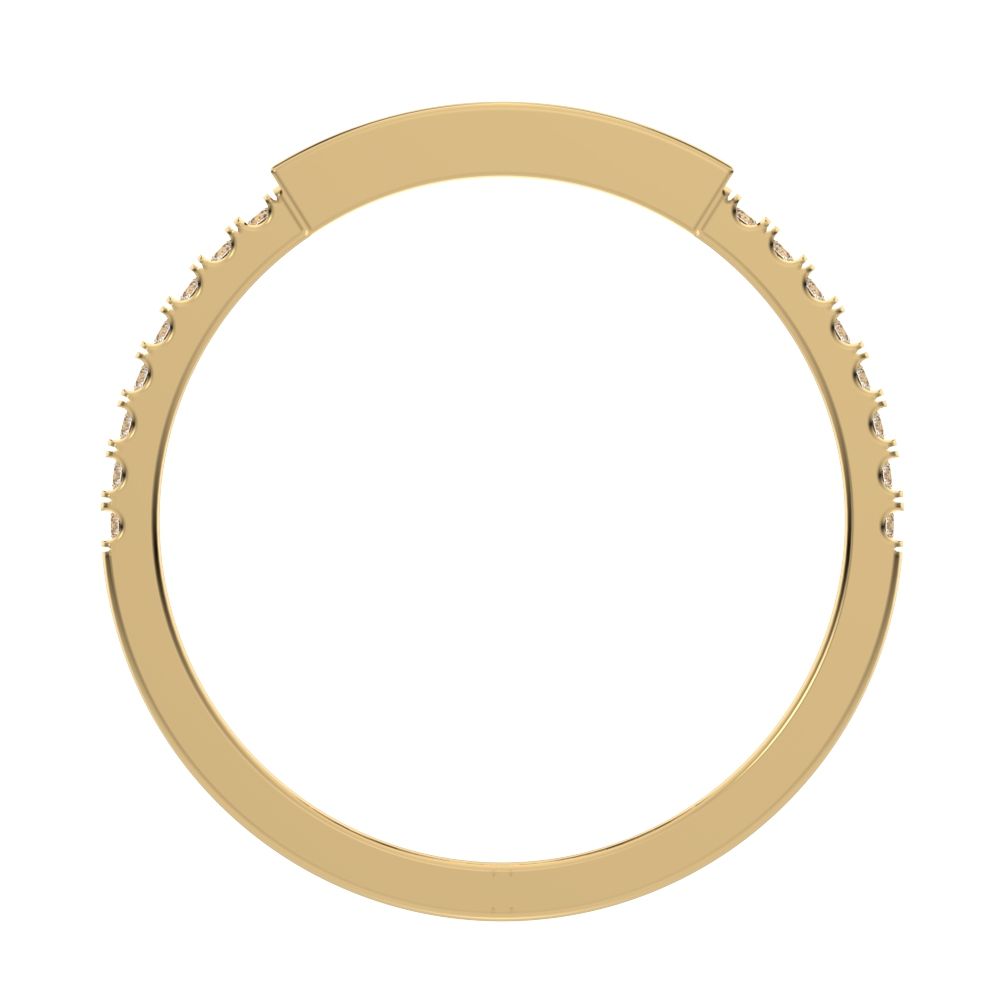 0.47Ct Baguette Cut Simulated Clear Diamond Channel Horizontal bar pave Stackable light 14K / 18K Solid Yellow Gold everyday wedding band