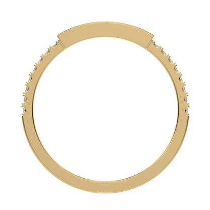 0.47Ct Baguette Cut Simulated Clear Diamond Channel Horizontal bar pave Stackable light 14K / 18K Solid Yellow Gold everyday wedding band