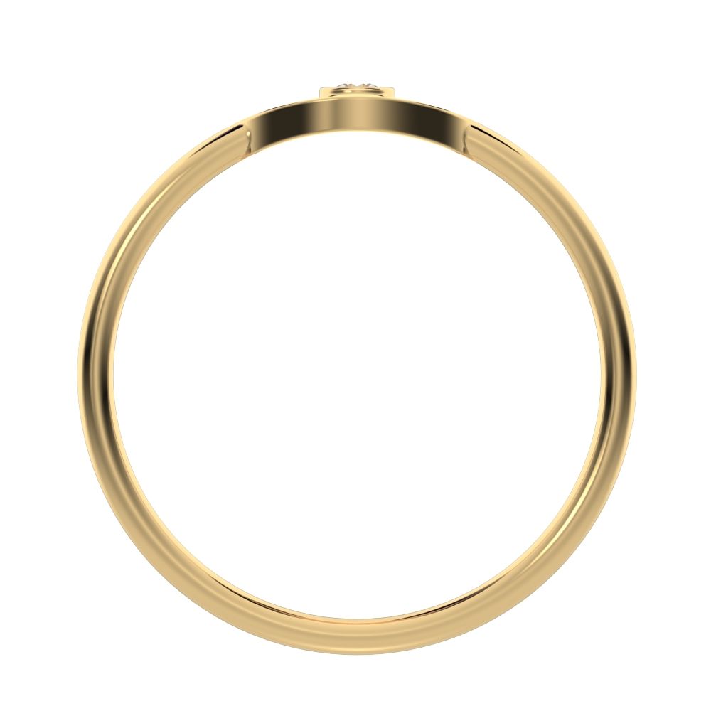 0.03 ct Round Cut Simulated Clear Diamond dainty Minimalist eye bezel Marquise Light Timeless 14K / 18K Solid Yellow Gold everyday ring