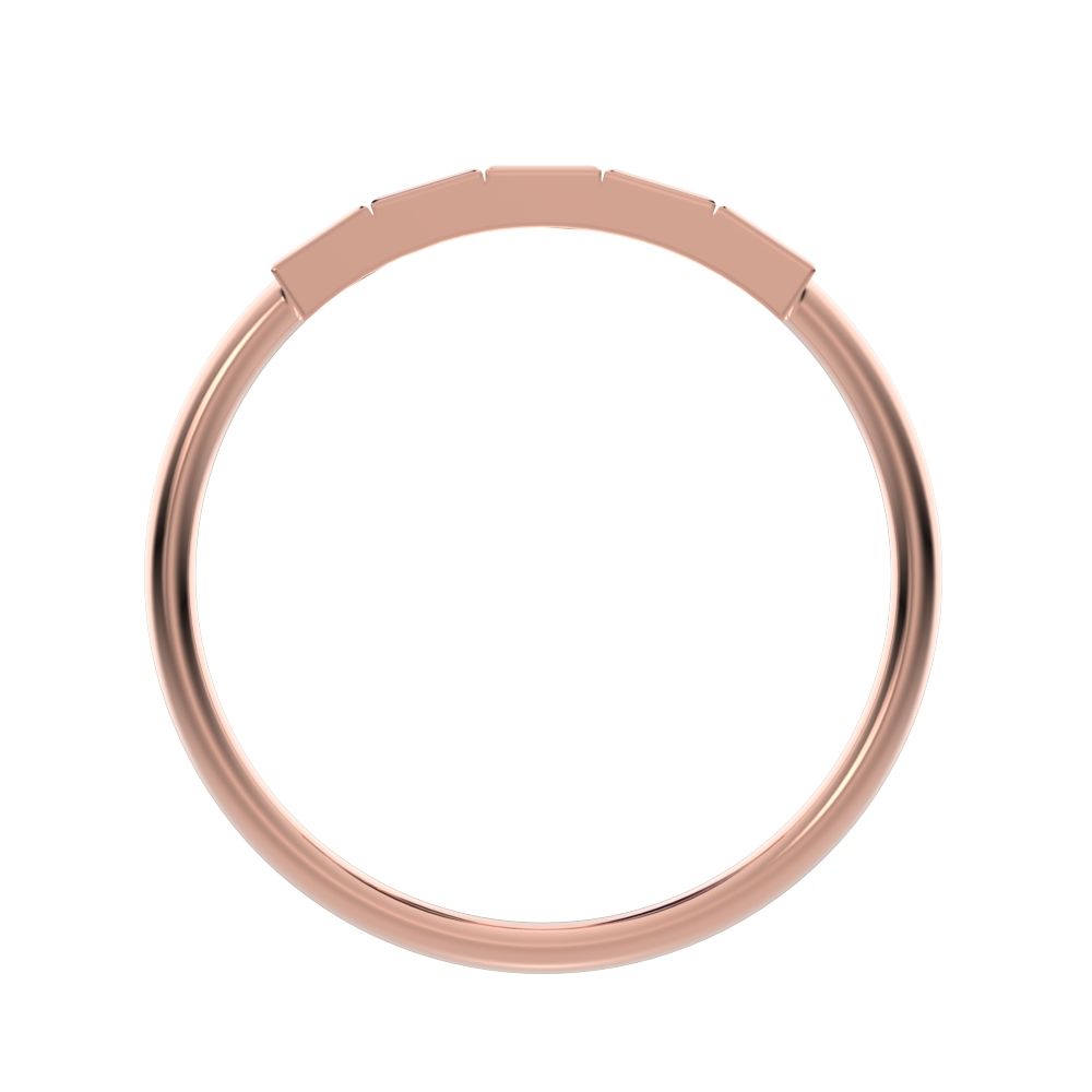 0.3 ct Princess Cut Simulated Clear Diamond dainty Stackable Minimalist bezel Half Eternity 14K / 18K Solid Rose Gold everyday wedding band