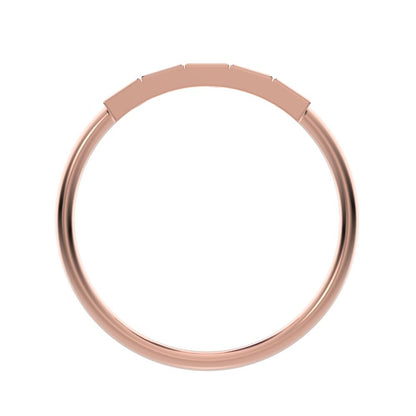 0.3 ct Princess Cut Simulated Clear Diamond dainty Stackable Minimalist bezel Half Eternity 14K / 18K Solid Rose Gold everyday wedding band