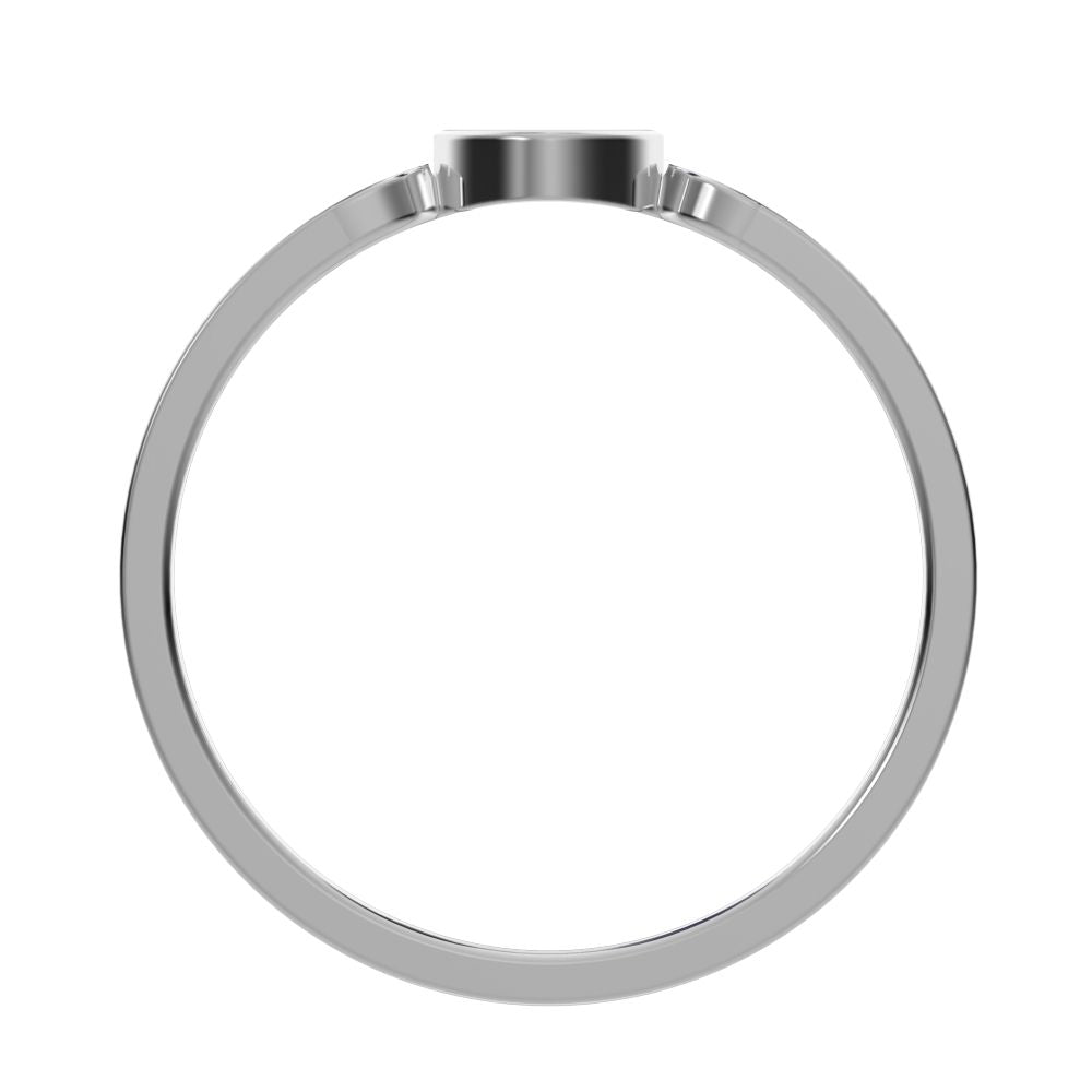 0.1525 ct Marquise Cut Moissanite dainty Minimalist Stackable eye curved arc light 14K / 18K Solid White Gold everyday wedding band