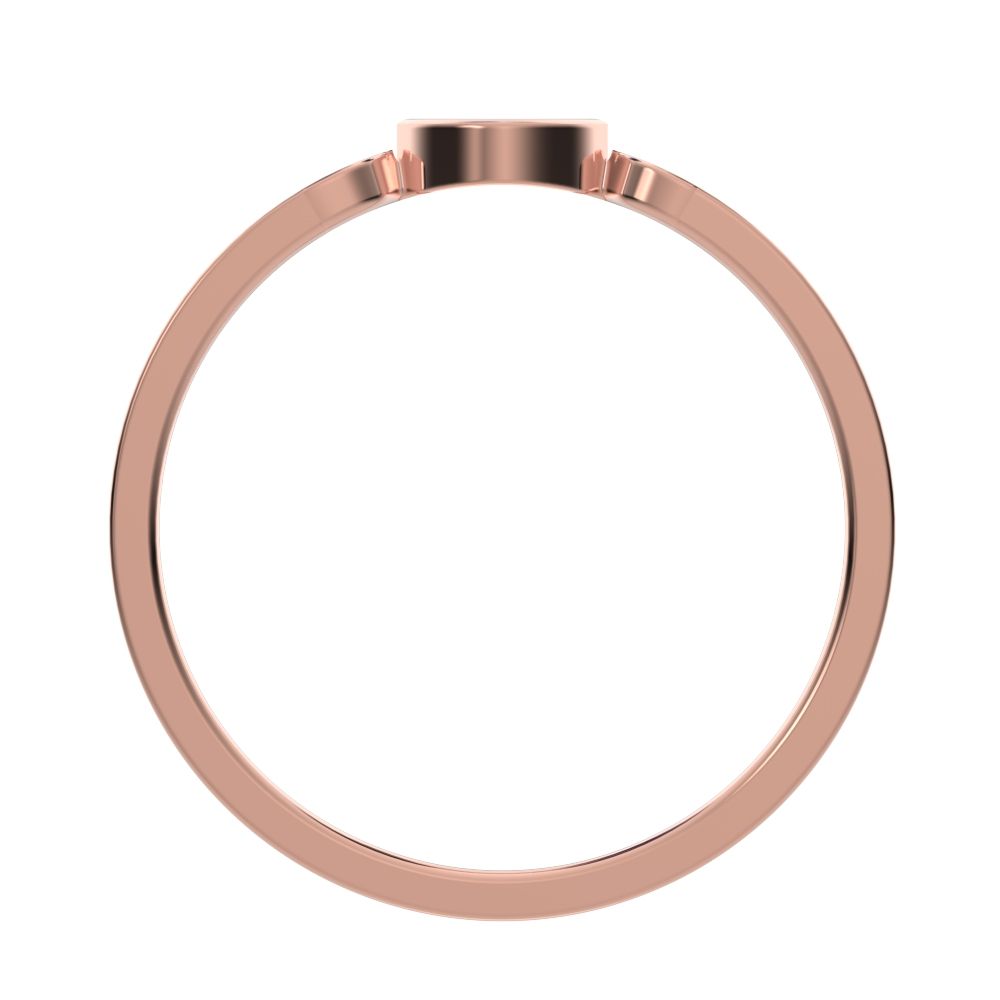 0.1525Ct Marquise Cut Simulated Clear Diamond Minimalist Stackable eye curved arc light 14K / 18K Solid Rose Gold everyday wedding band