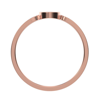 0.1525Ct Marquise Cut Simulated Clear Diamond Minimalist Stackable eye curved arc light 14K / 18K Solid Rose Gold everyday wedding band