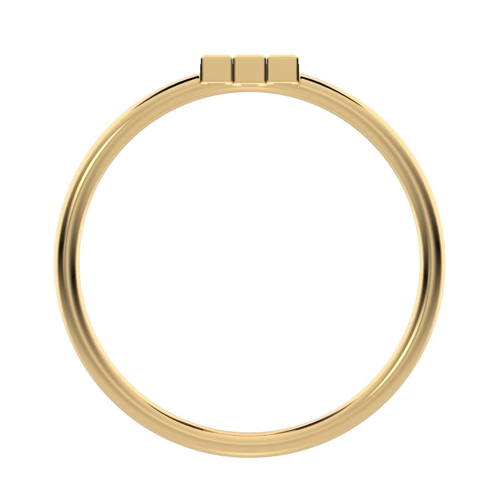 0.16 ct Baguette Cut Simulated Clear Diamond dainty Minimalist Stackable 3 stone simple light 14K / 18K Solid Yellow Gold everyday ring