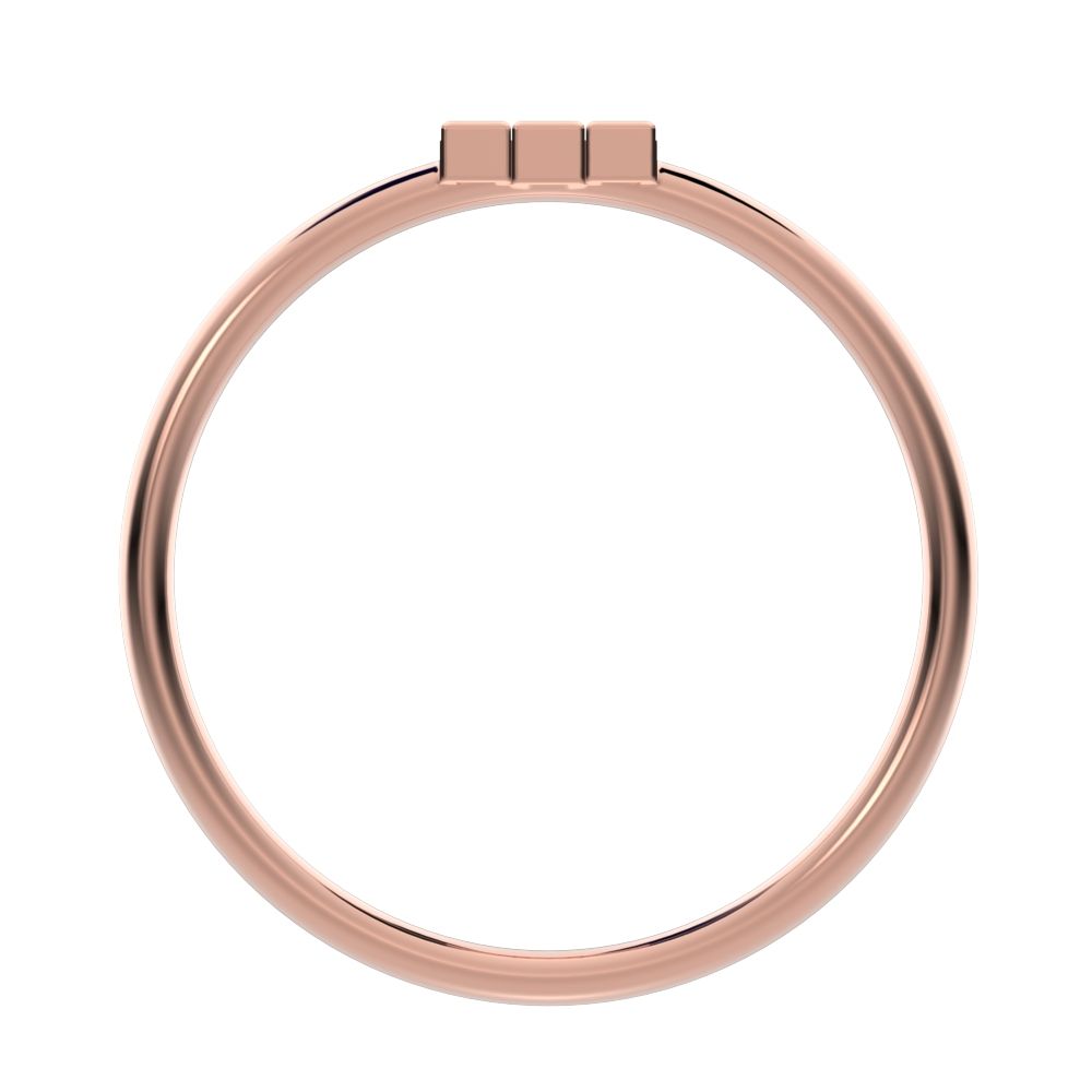 0.16 ct Baguette Cut Moissanite dainty Minimalist Stackable 3 stone simple light 14K / 18K Solid Rose Gold everyday ring