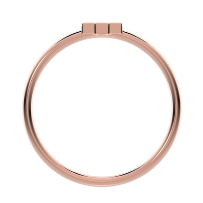 0.16 ct Baguette Cut Moissanite dainty Minimalist Stackable 3 stone simple light 14K / 18K Solid Rose Gold everyday ring