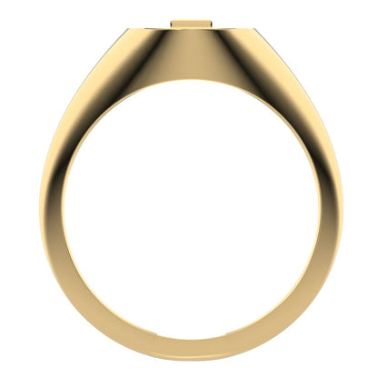 0.14 ct Baguette Cut Simulated Clear Diamond dainty Minimalist solitaire signet 1 stone bezel 14K / 18K Solid Yellow Gold everyday ring