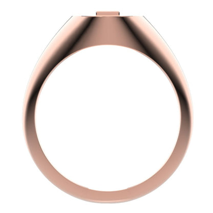 0.14 ct Baguette Cut Moissanite dainty Minimalist solitaire signet 1 stone bezel 14K / 18K Solid Rose Gold everyday ring