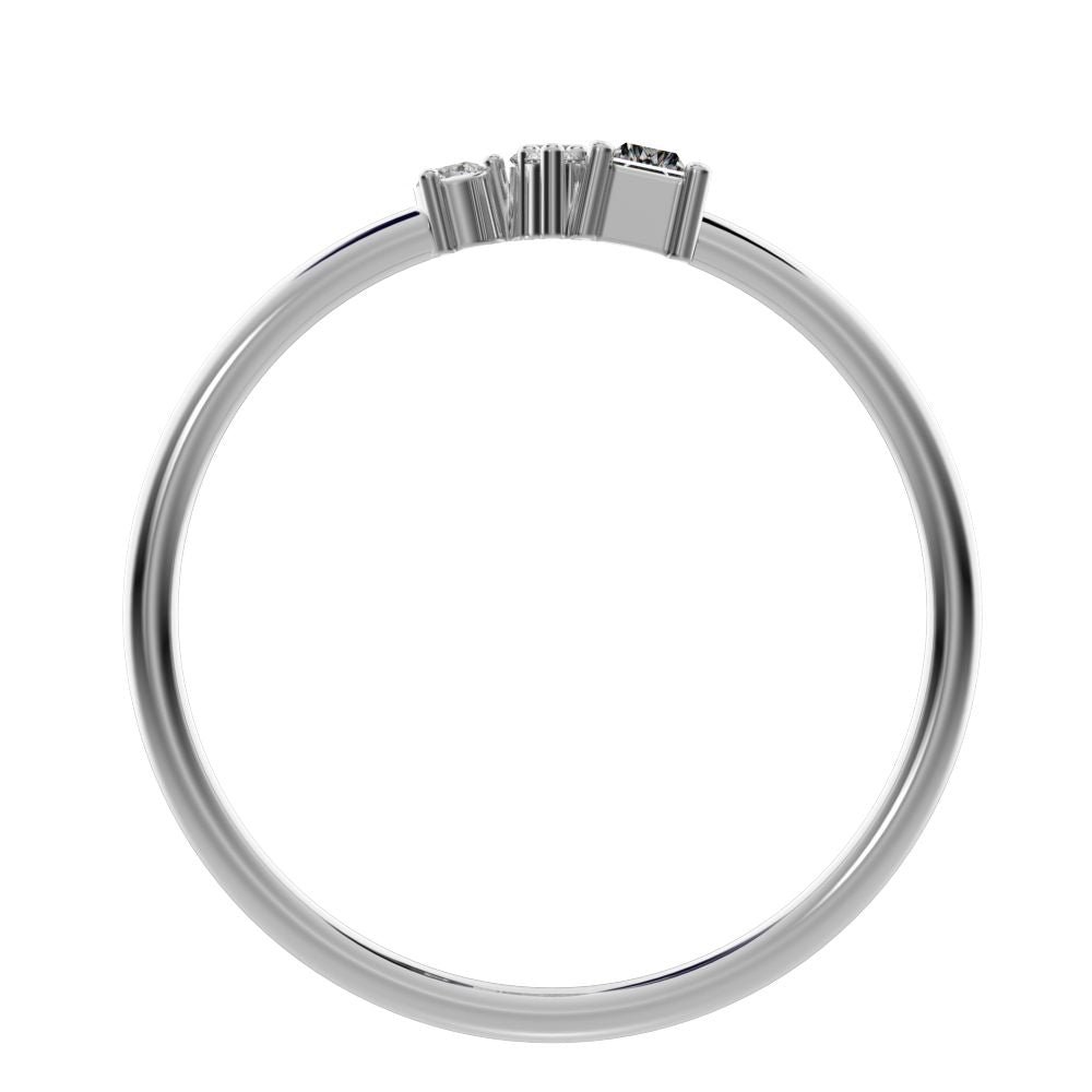 0.21 ct Baguette Cut Moissanite dainty Minimalist Toi et Moi simple light 14K / 18K Solid White Gold everyday ring