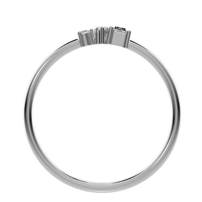 0.21 ct Baguette Cut Moissanite dainty Minimalist Toi et Moi simple light 14K / 18K Solid White Gold everyday ring