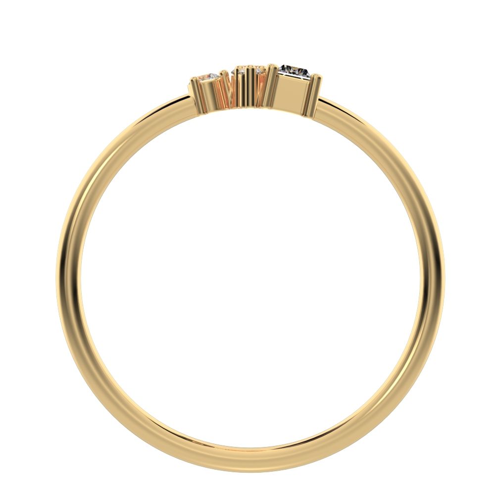 0.21 ct Baguette Cut Moissanite dainty Minimalist Toi et Moi simple light 14K / 18K Solid Yellow Gold everyday ring