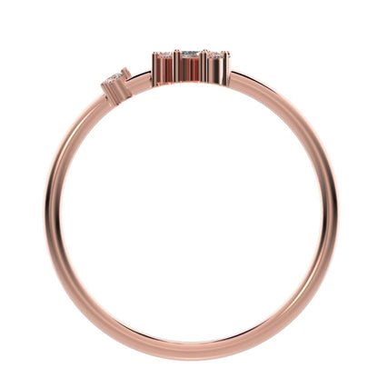 0.175 ct Marquise Cut Moissanite dainty Minimalist solitaire with accent simple light 14K / 18K Solid Rose Gold everyday ring