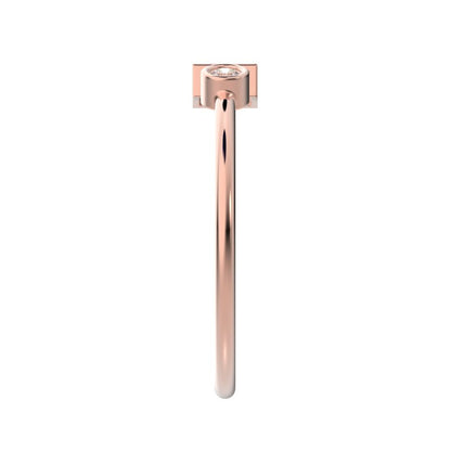 0.09Ct Baguette Cut Simulated Clear Diamond adjustable Toi et Moi Dual stone Stackable 14K / 18K Solid Rose Gold everyday wedding band
