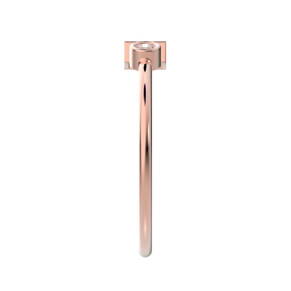 0.09Ct Baguette Cut Moissanite dainty Minimalist adjustable Toi et Moi Dual stone Stackable 14K / 18K Solid Rose Gold everyday wedding band