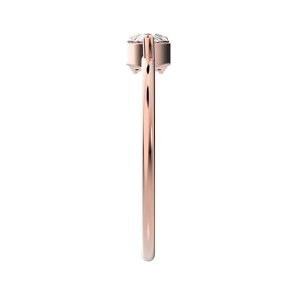 0.4125Ct Pear Cut Moissanite dainty Minimalist Toi et Moi Three-stone Romantic simple light 14K / 18K Solid Rose Gold everyday wedding band