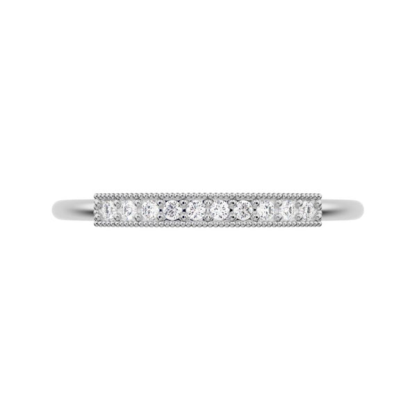 0.075 ct Round Cut VS/GH Natural Diamond dainty Minimalist light simple Stackable bar 14K / 18K Solid White Gold everyday wedding band