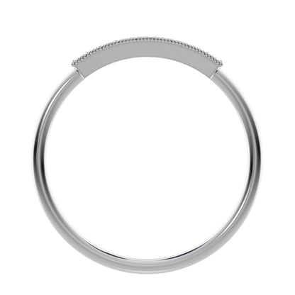 0.075 ct Round Cut Moissanite dainty Minimalist light simple Stackable bar 14K / 18K Solid White Gold everyday wedding band