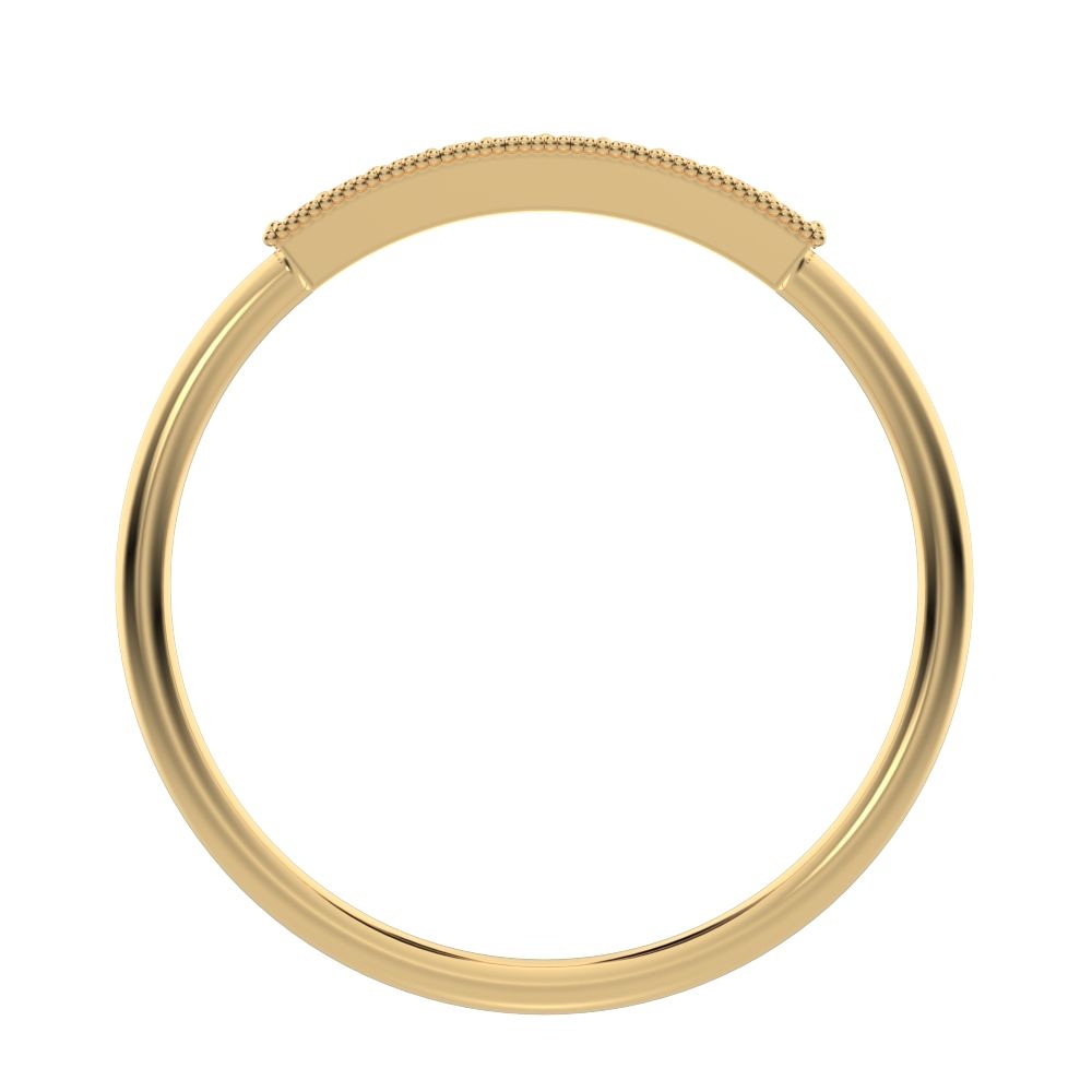 0.075 ct Round Cut Simulated Clear Diamond dainty Minimalist light simple Stackable bar 14K / 18K Solid Yellow Gold everyday wedding band