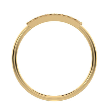 0.075 ct Round Cut Simulated Clear Diamond dainty Minimalist light simple Stackable bar 14K / 18K Solid Yellow Gold everyday wedding band
