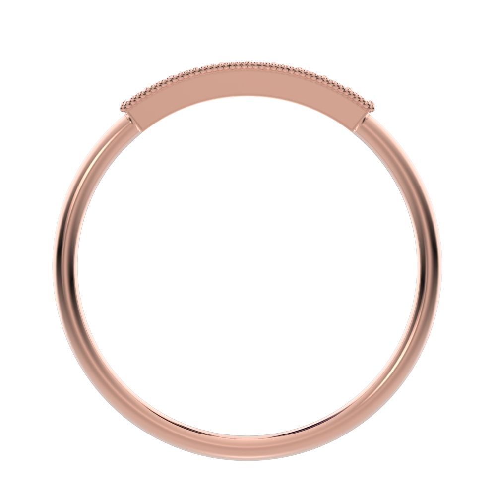 0.075 ct Round Cut Moissanite dainty Minimalist light simple Stackable bar 14K / 18K Solid Rose Gold everyday wedding band
