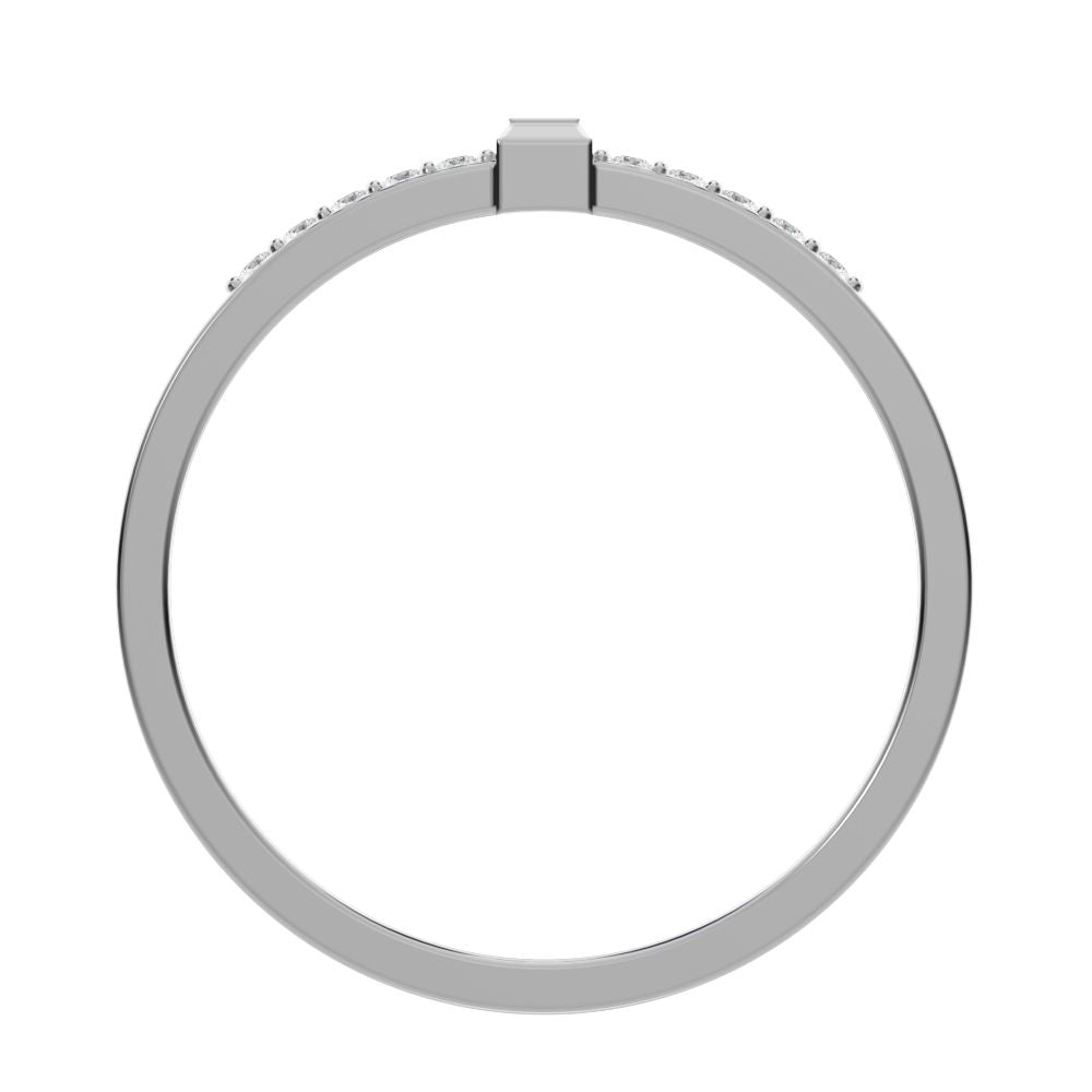 0.475 ct Baguette Cut Moissanite dainty Minimalist solitaire with accent eye bezel light simple 14K / 18K Solid White Gold everyday ring