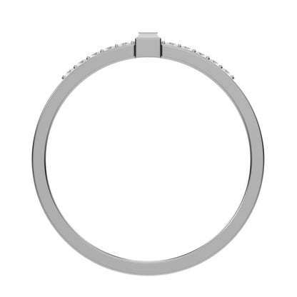 0.475 ct Baguette Cut Moissanite dainty Minimalist solitaire with accent eye bezel light simple 14K / 18K Solid White Gold everyday ring