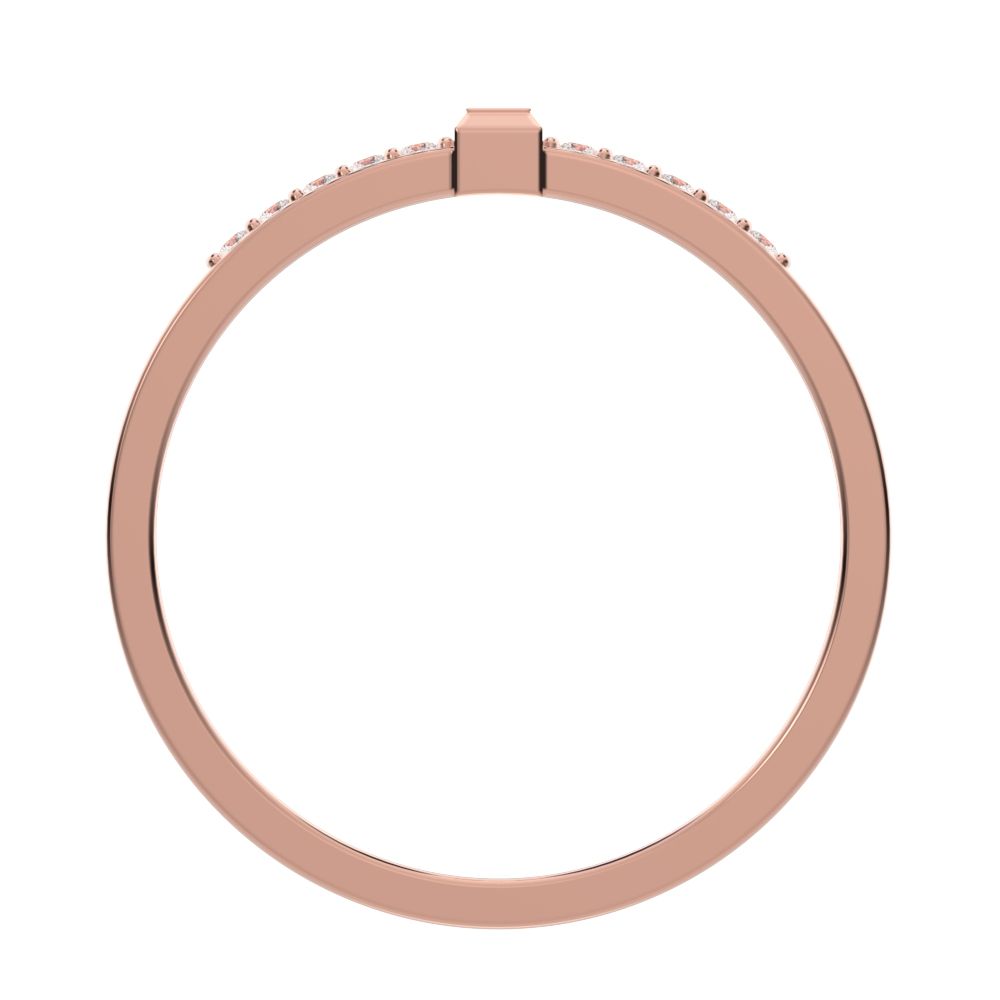 0.475 ct Baguette Cut Moissanite dainty Minimalist solitaire with accent eye bezel light simple 14K / 18K Solid Rose Gold everyday ring