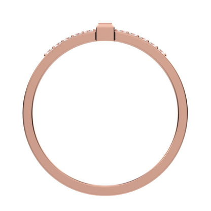 0.475 ct Baguette Cut Moissanite dainty Minimalist solitaire with accent eye bezel light simple 14K / 18K Solid Rose Gold everyday ring