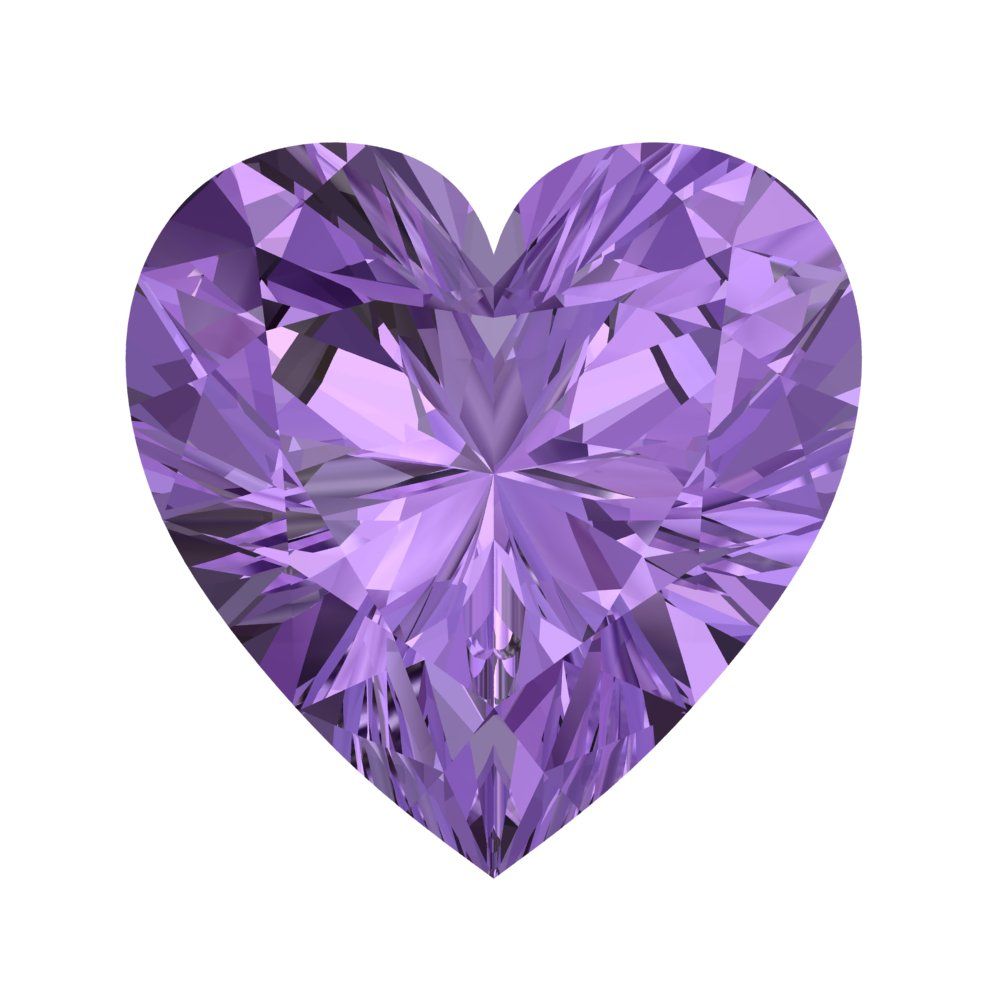 0.5 to 2 ct Heart Cut VVS1 Simulated Purple Alexandrite February Birthstone