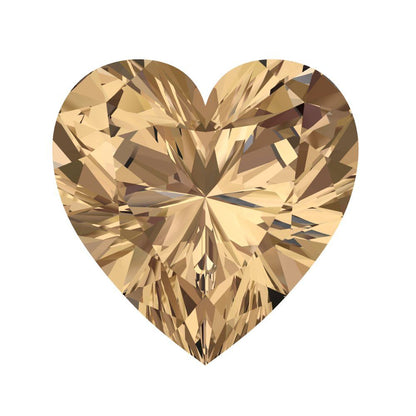 0.5 to 2 ct Heart Cut VVS1 Simulated Brown Champagne November Birthstone