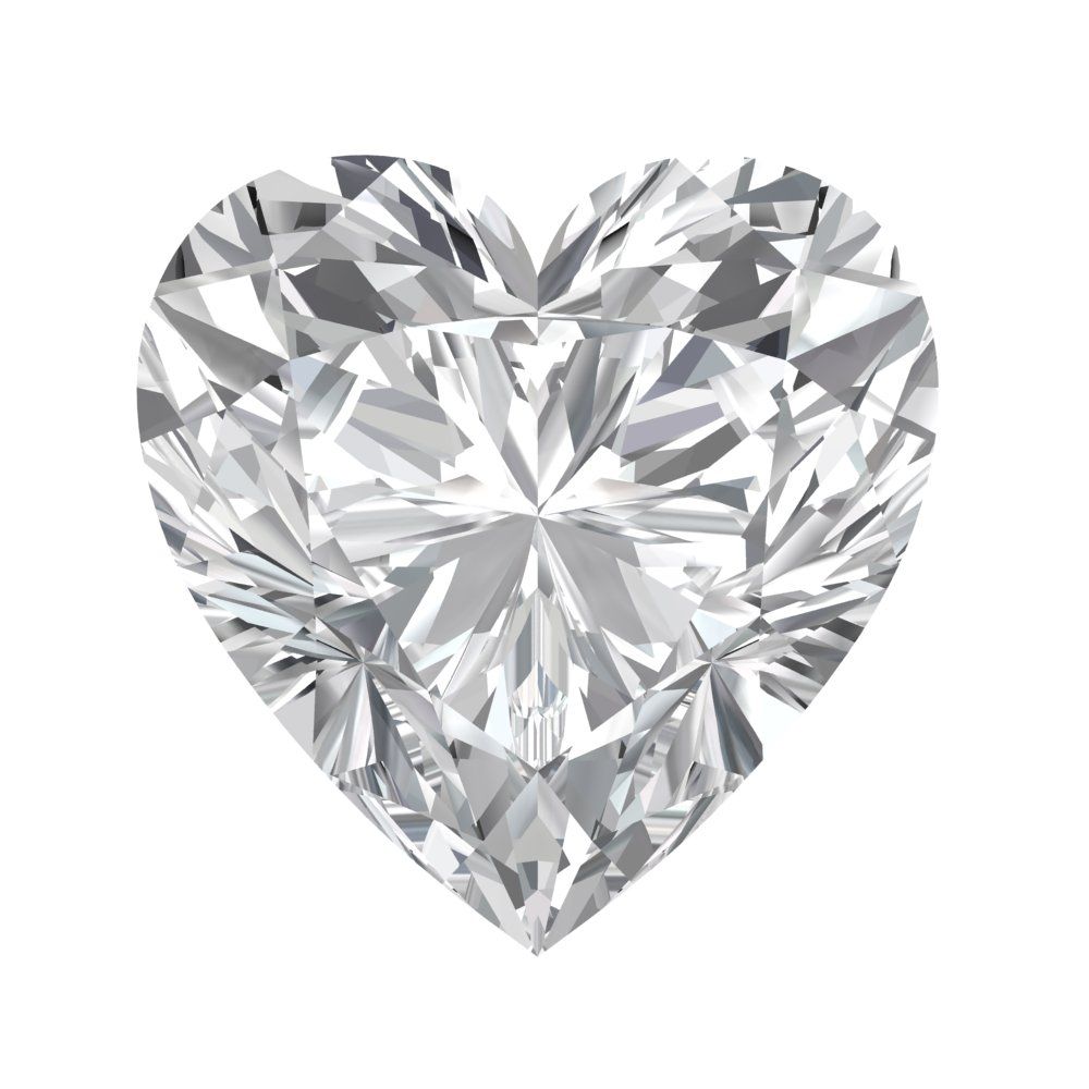 0.5 to 2 ct Heart Cut VVS1 Synthetic Clear White sapphire April Birthstone