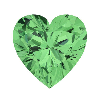 0.5 to 2 ct Heart Cut VVS1 Simulated Light Green August Birthstone