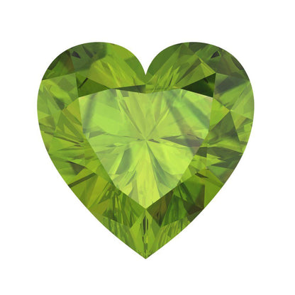 0.5 to 2 ct Heart Cut VVS1 Natural Green Peridot August Birthstone