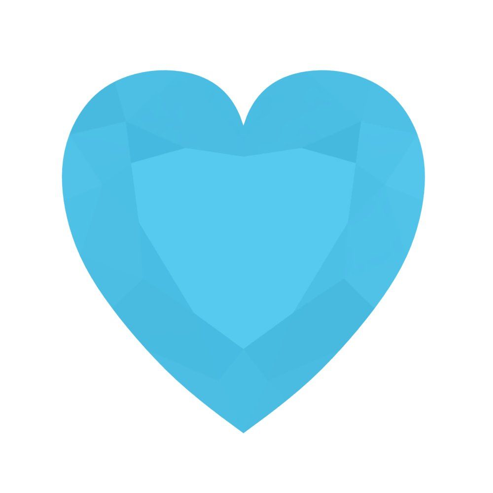 0.5 to 2 ct Heart Cut VVS1 Simulated Blue Turquoise December Birthstone