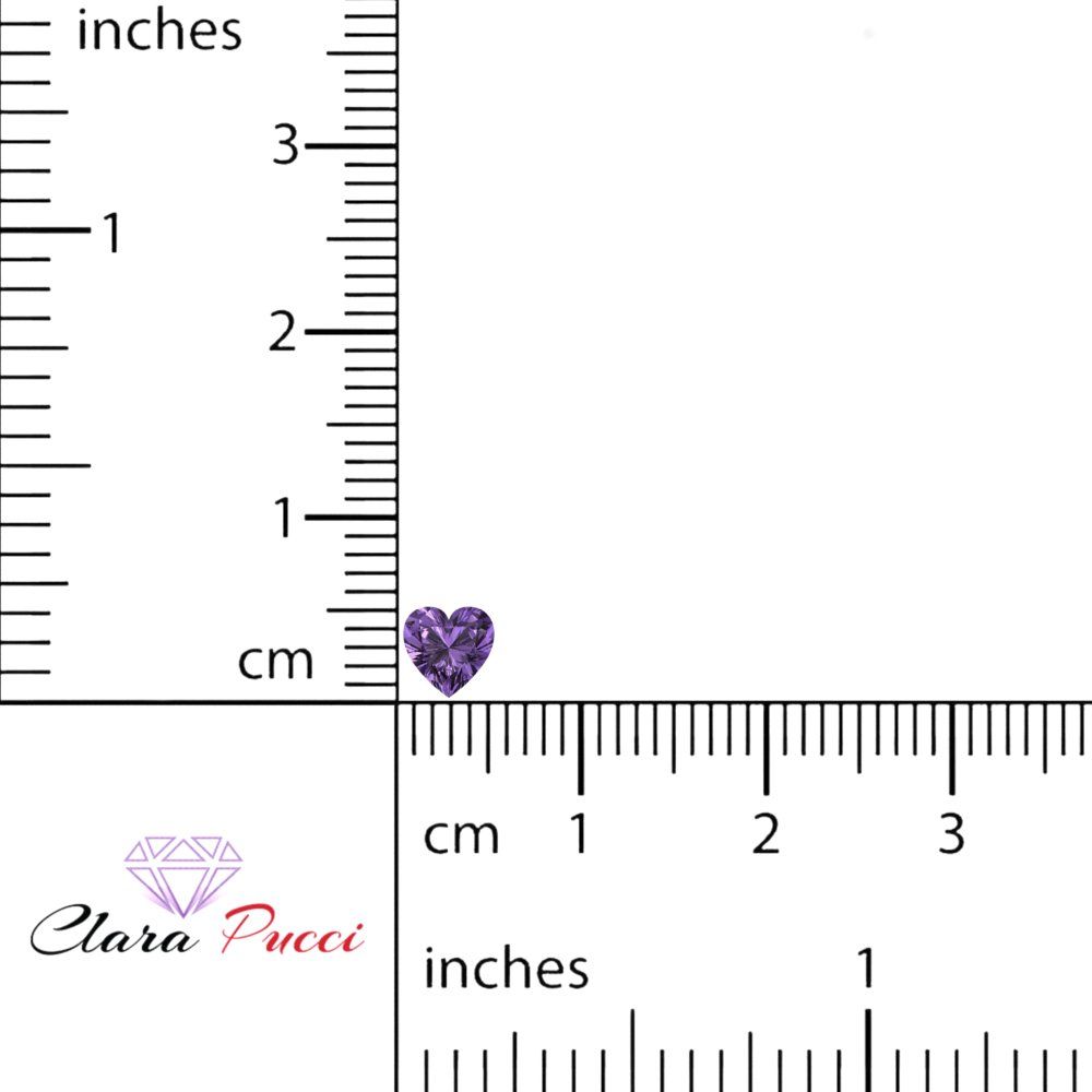 0.5 to 2 ct Heart Cut VVS1 Simulated Purple Alexandrite February Birthstone