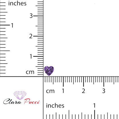 0.5 to 2 ct Heart Cut VVS1 Simulated Purple Alexandrite February Birthstone