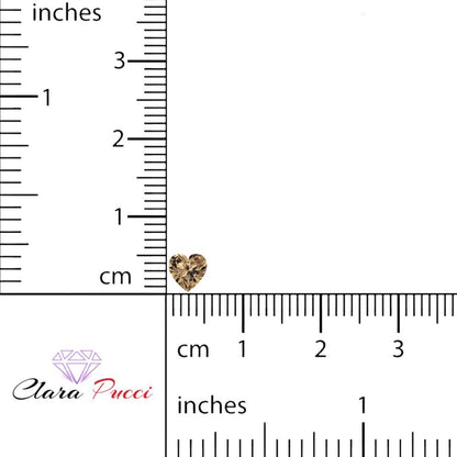 0.5 to 2 ct Heart Cut VVS1 Simulated Brown Champagne November Birthstone
