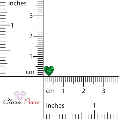 0.5 to 2 ct Heart Cut VVS1 Simulated Green Emerald May Birthstone