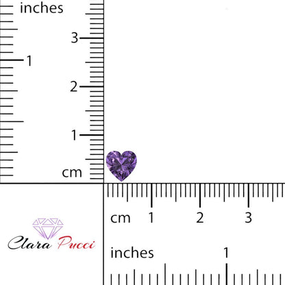 0.5 to 2 ct Heart Cut VVS1 Simulated Purple Alexandrite February Birthstone