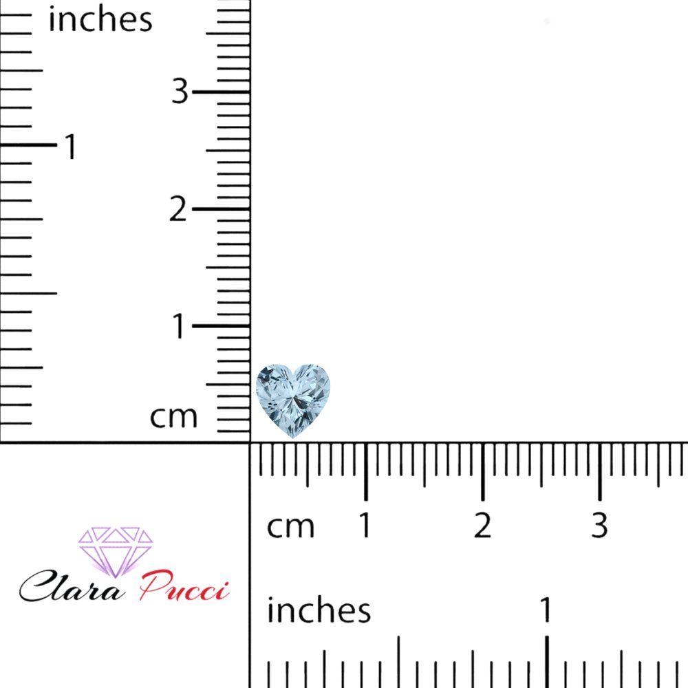 0.5 to 2 ct Heart Cut VVS1 Natural Blue Aquamarine March Birthstone
