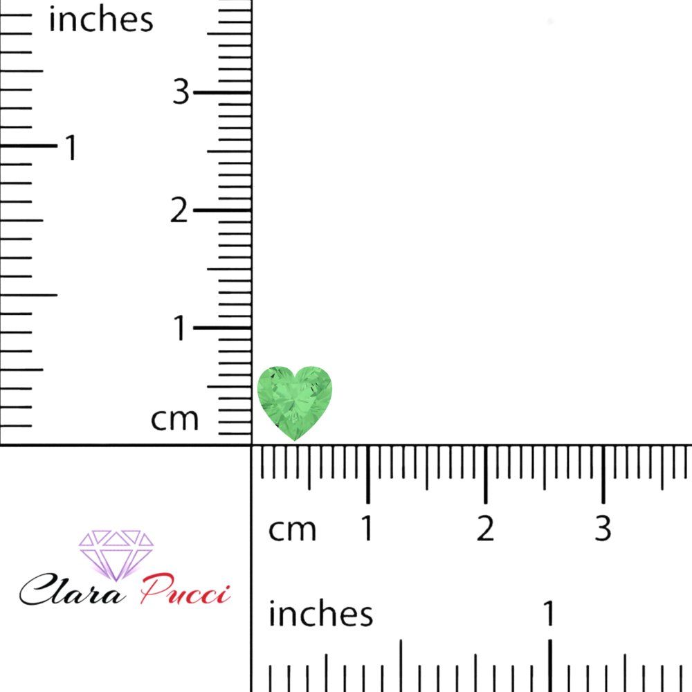0.5 to 2 ct Heart Cut VVS1 Simulated Light Green August Birthstone