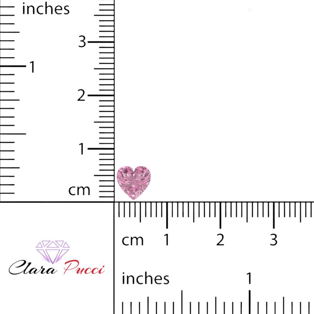 0.5 to 2 ct Heart Cut VVS1 Simulated Pink October Birthstone