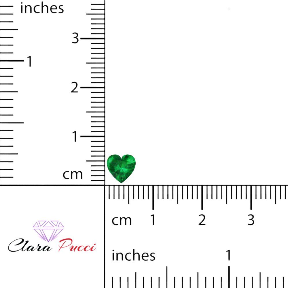 0.5 to 2 ct Heart Cut VVS1 Simulated Green Emerald May Birthstone