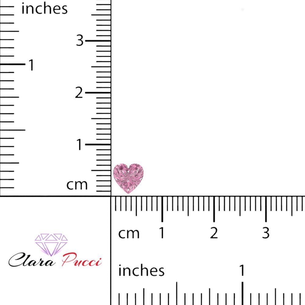 0.5 to 2 ct Heart Cut VVS1 Simulated Pink October Birthstone
