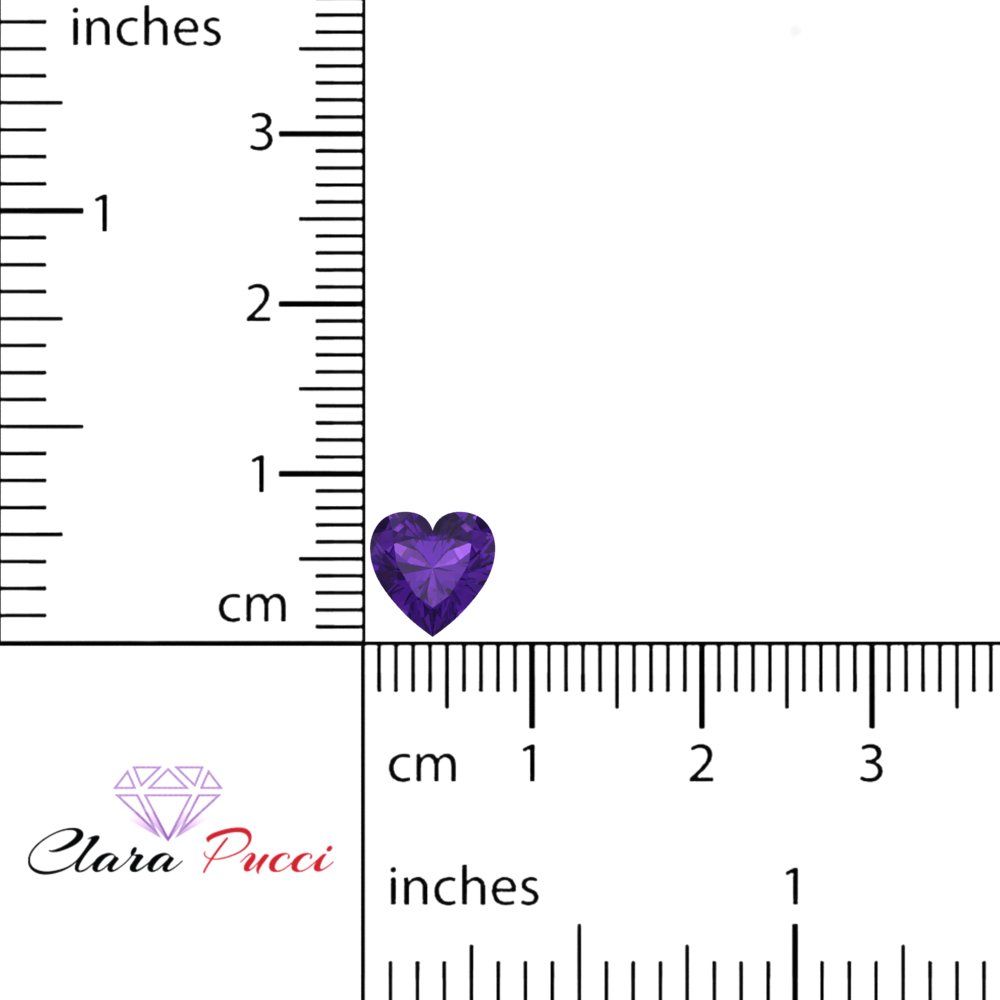 0.5 to 2 ct Heart Cut VVS1 Natural Purple Amethyst February Birthstone