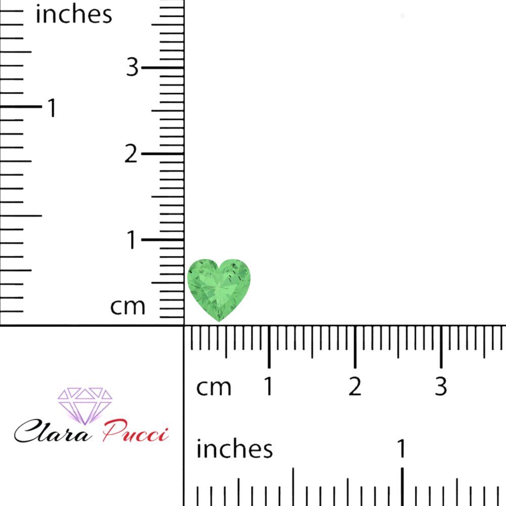 0.5 to 2 ct Heart Cut VVS1 Simulated Light Green August Birthstone