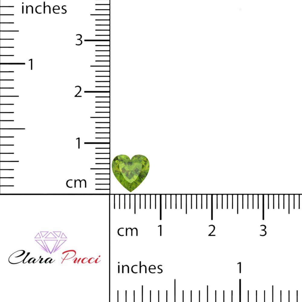 0.5 to 2 ct Heart Cut VVS1 Natural Green Peridot August Birthstone